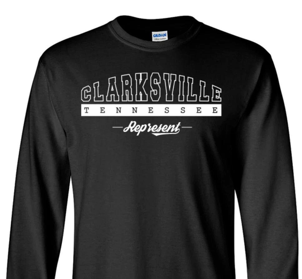 Clarksville Tennessee State T-Shirt Long Sleeve Graphic tee Unisex apparel Text