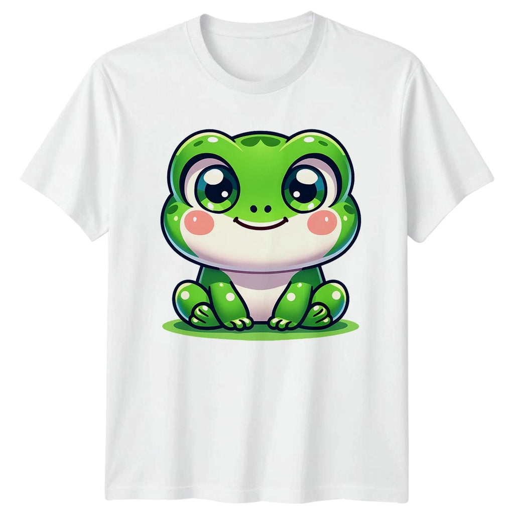 Cute Green Frog Kawaii Amphibian Animals Mens T-Shirt Womens Graphic Unisex Top