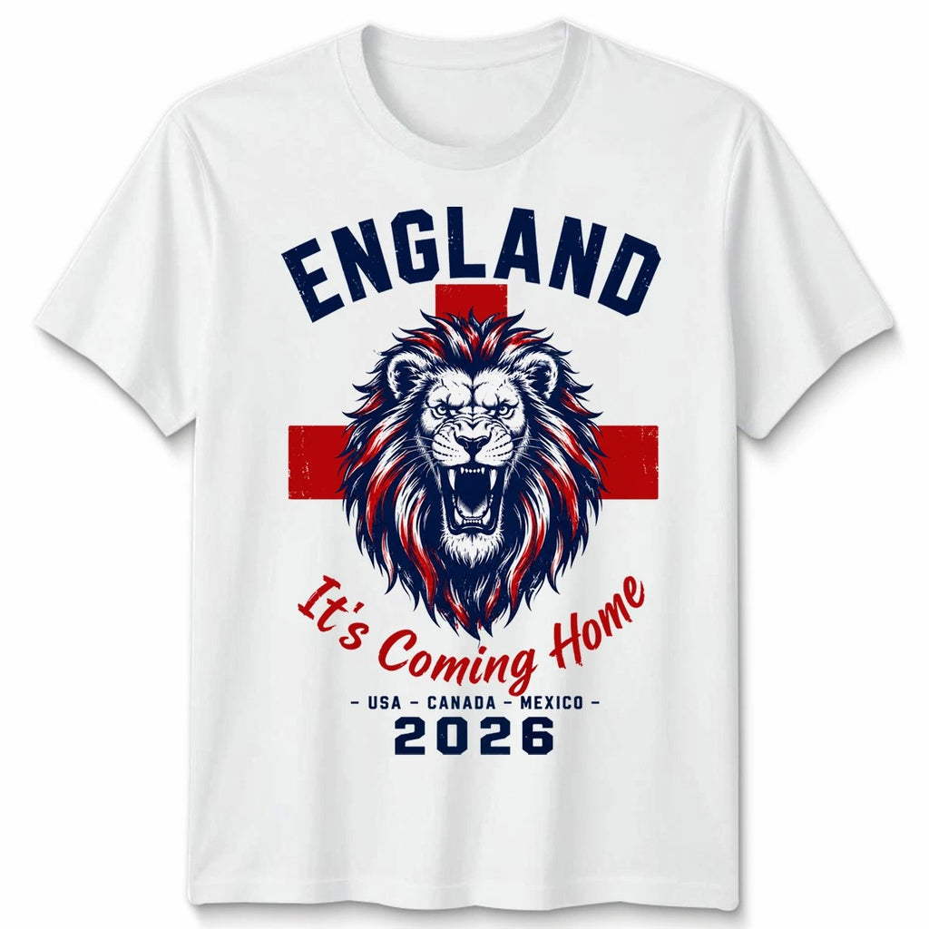 England White Unisex Football T Shirt 2026 Soccer Fan Mens Womens Tee