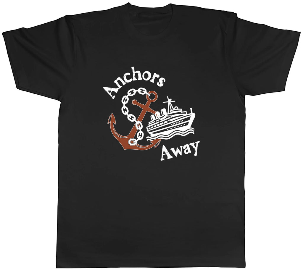 Anchors Away Mens T-Shirt Funny Cruise Ship Vacation Holiday Tee Gift