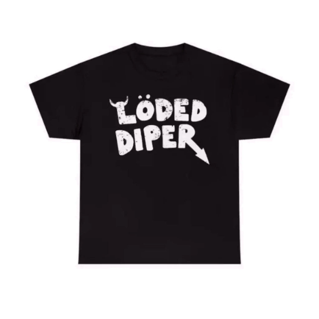Loaded Diaper Unisex Heavy Cotton T Shirt Vintage Distressed Menswear Tee