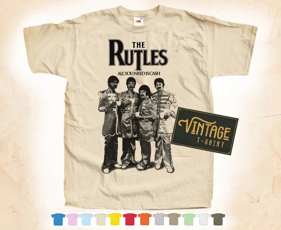 Black Print THE RUTLES v1 T-SHIRT Tee Vintage Poster 12 Colors S-5XL
