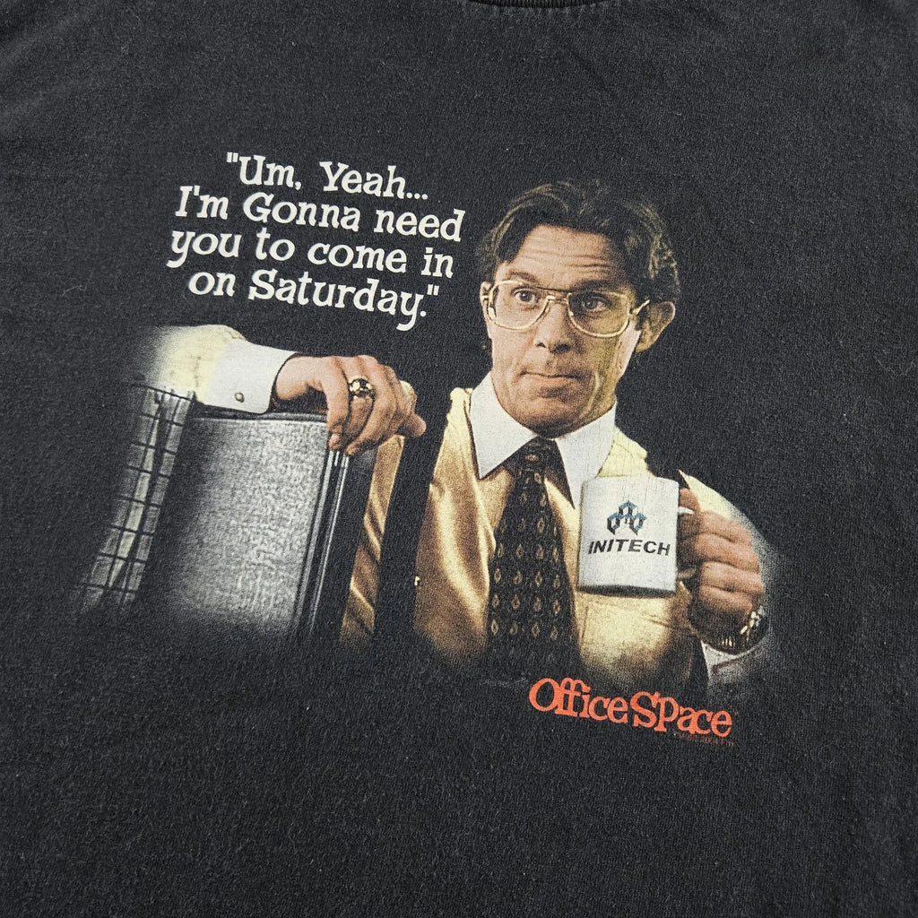 Office Space Shirt Mens Medium Black Bill Lumbergh Initech Movie Quote Tee