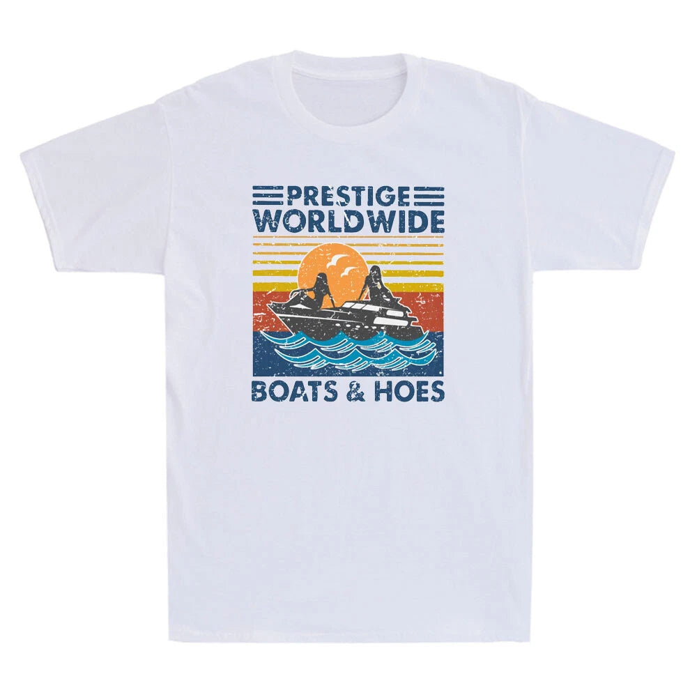 Prestige Worldwide Boats and Hoes Comedy  Retro Men's Short Sleeve T-Shirt