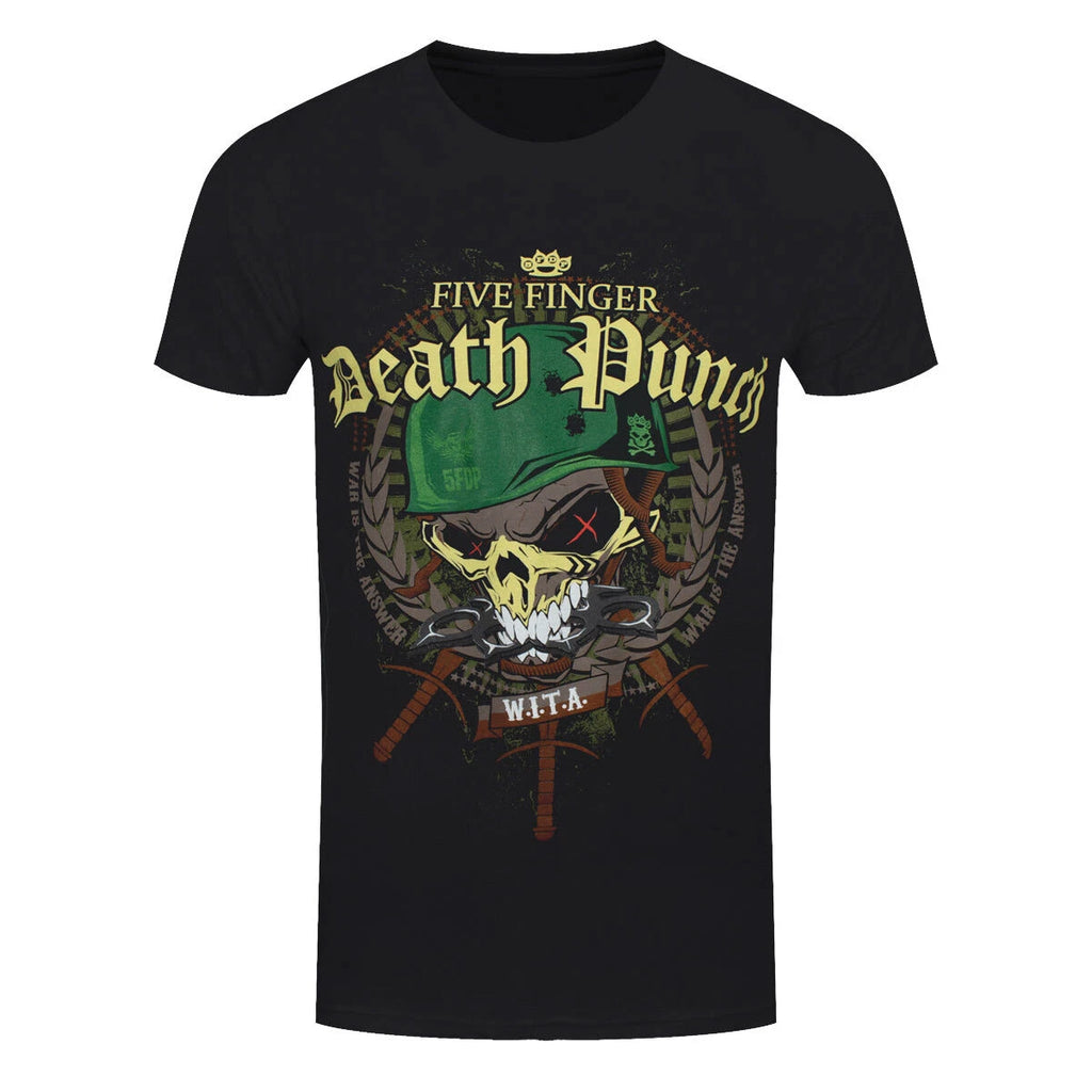 Five Finger Death Punch T-Shirt FFDP War Head Band Official New Black