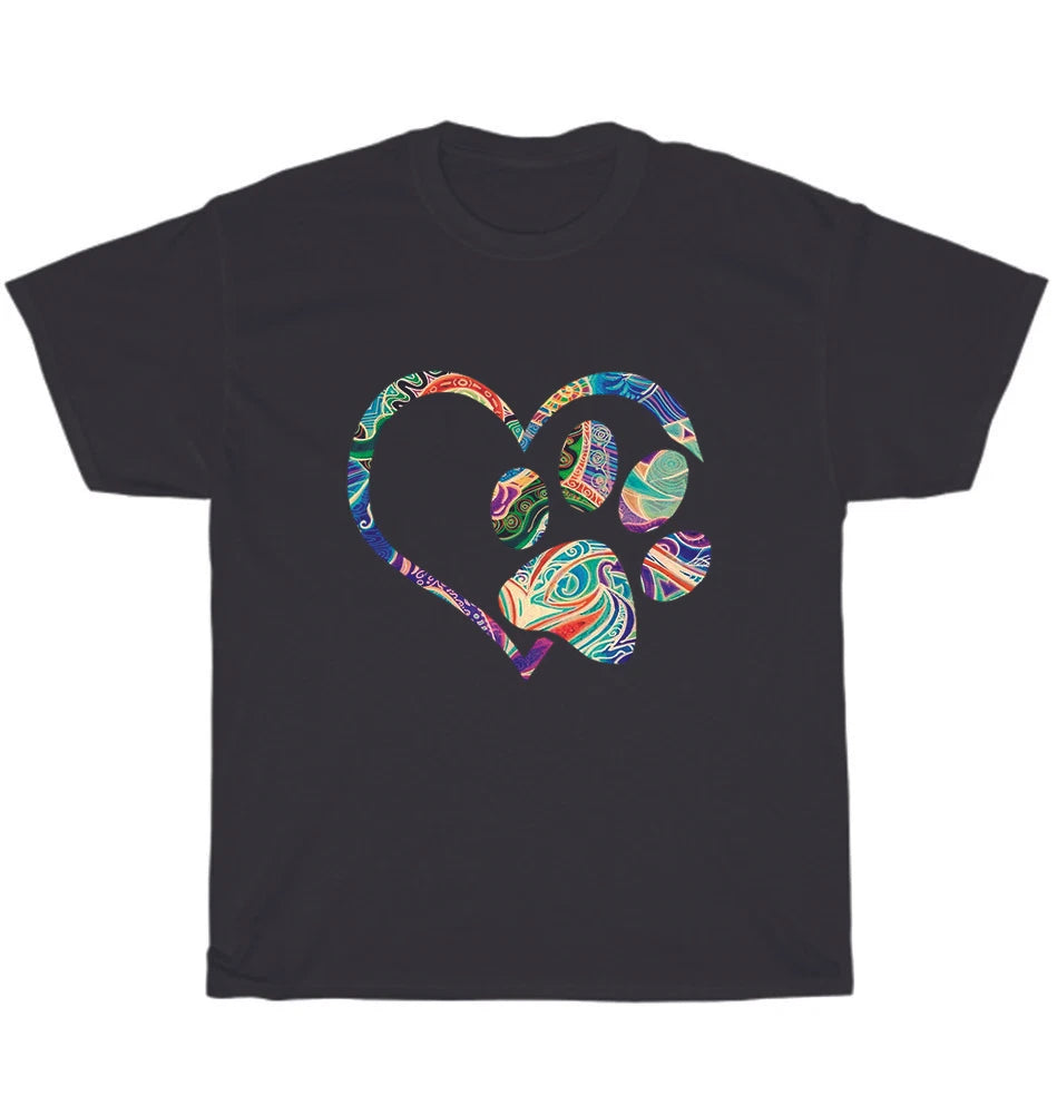 Animal Rescue Dog Paw Print Tie Dye Rainbow Dogs Pet Animal Lover T-Shirt Unisex