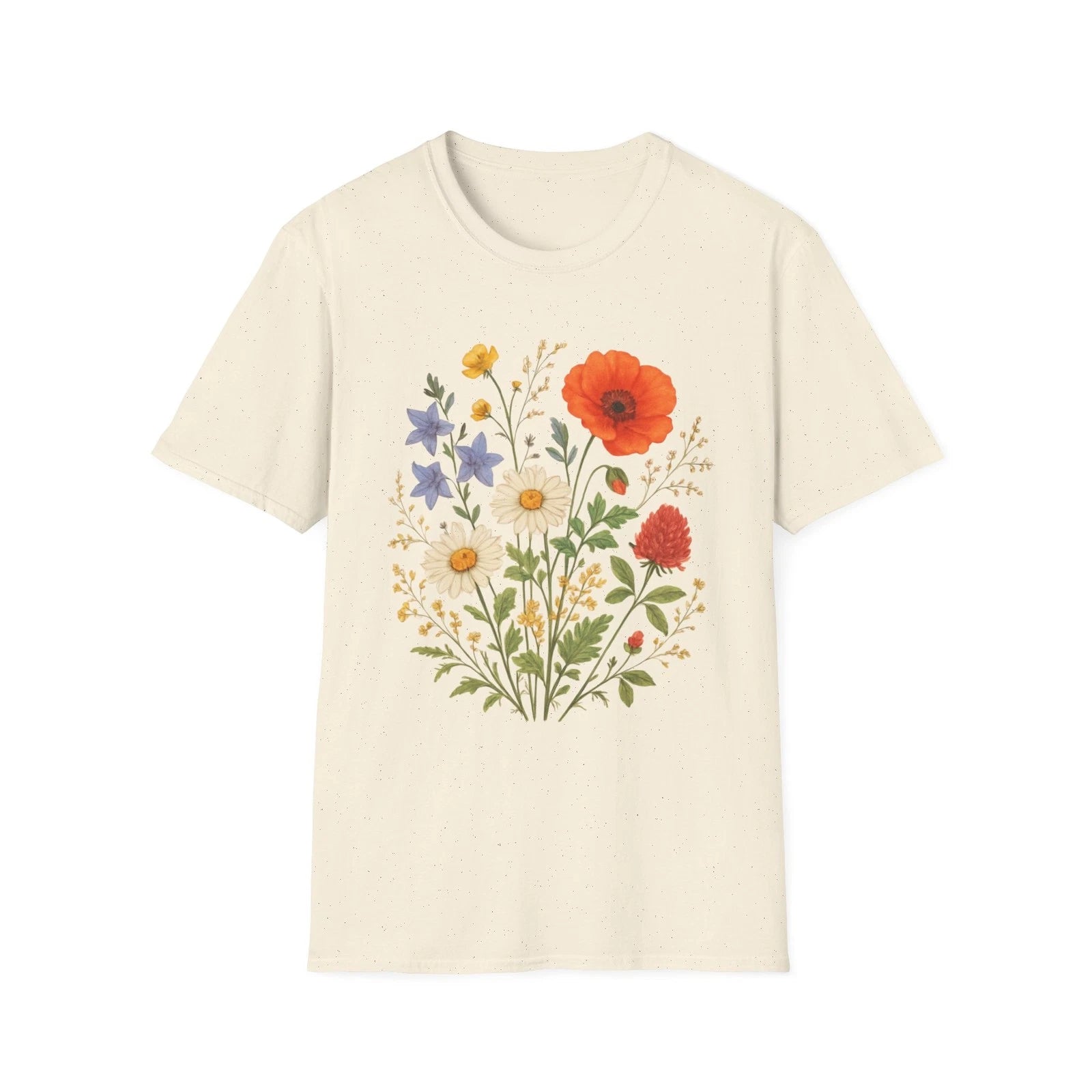 Floral Tshirt, Vintage Wildflower Shirt: Botanical Floral Tee, Cottagecore Style