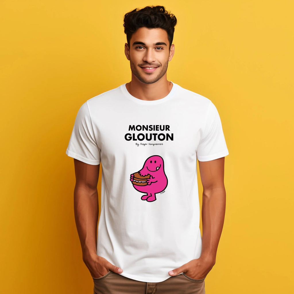 Men's T-Shirt Short Sleeve White Monsieur Glouton Limited Edition Cotton