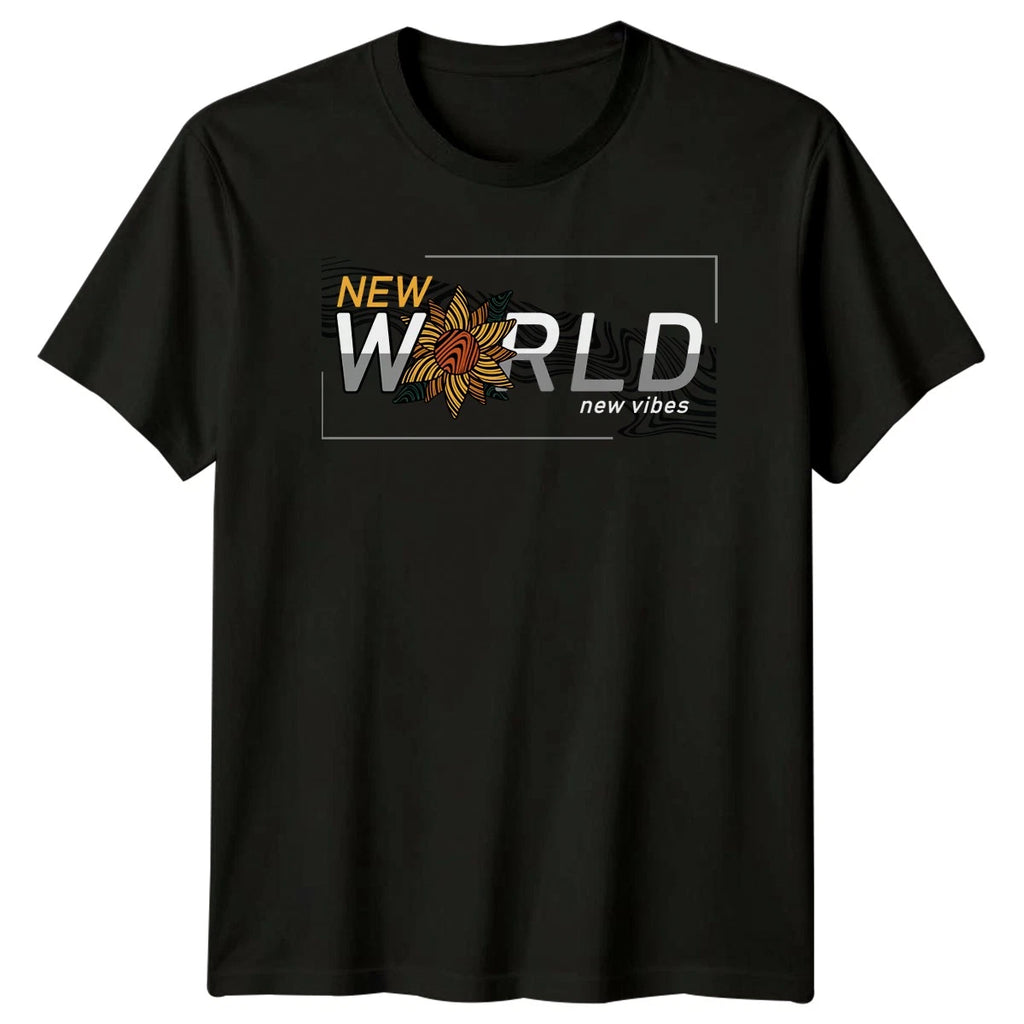 New World New Vibes T-Shirt Abstract Groovy Aesthetic