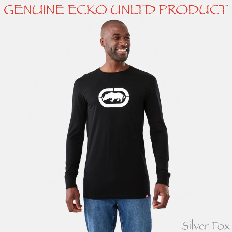 ECKO UNLTD LICENSE MENS BLACK GRAPHIC LONG SLEEVE TEE T SHIRT NEW WITH TAGS