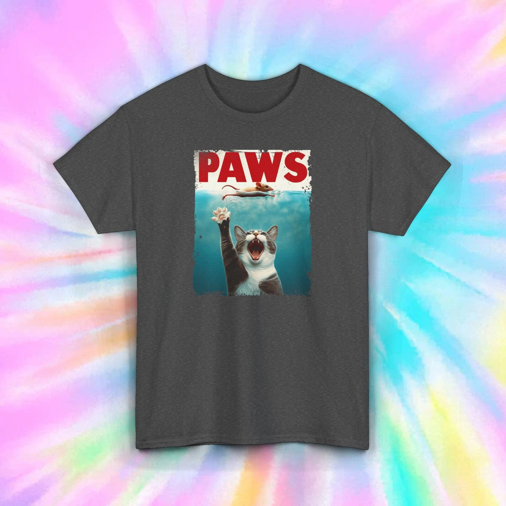 Paws T-Shirt | Funny Cat Jaws Parody Graphic Tee | S-5XL