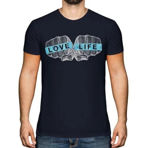Love Life Knuckles Printed Fashion Men T-Shirt Top Hipster Swag Trendy