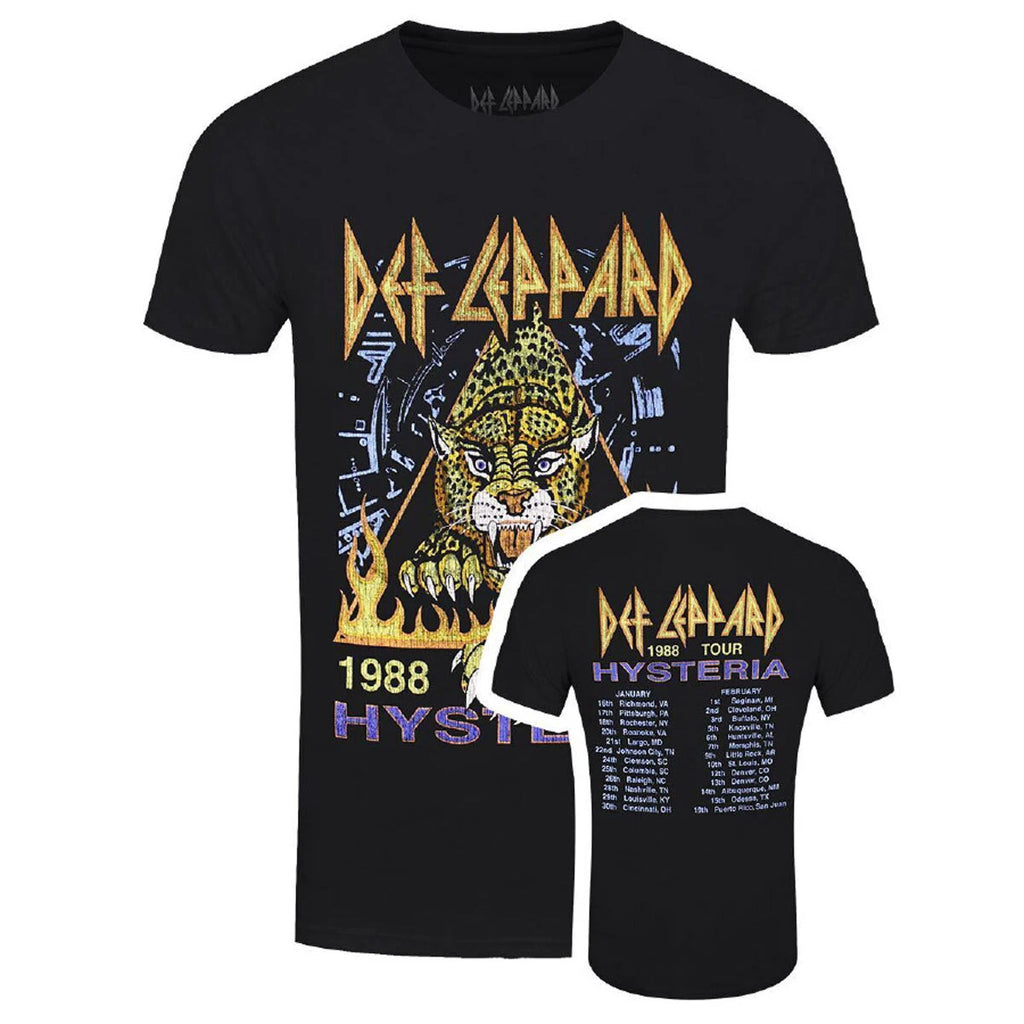 Def Leppard T-Shirt Hysteria 1988 Tour Band Official New Black