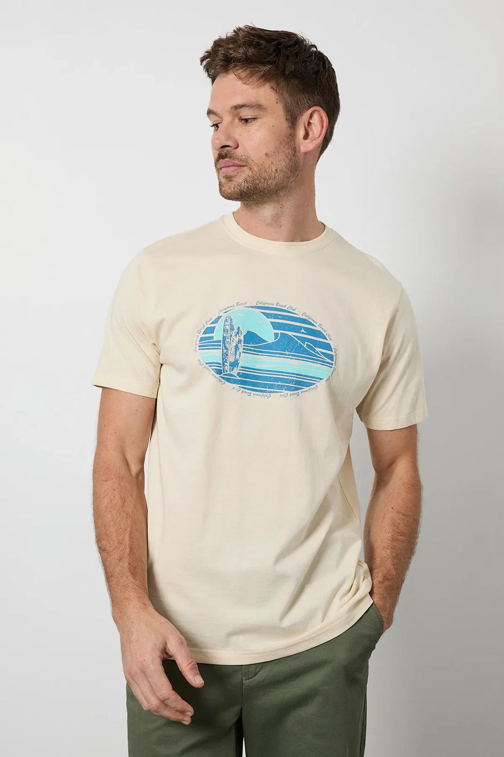Maine Yellow Printed T-Shirt Mens Casual T-Shirts