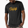 The Word Stylish in Shiny Gold Script Typography by Cawaiico