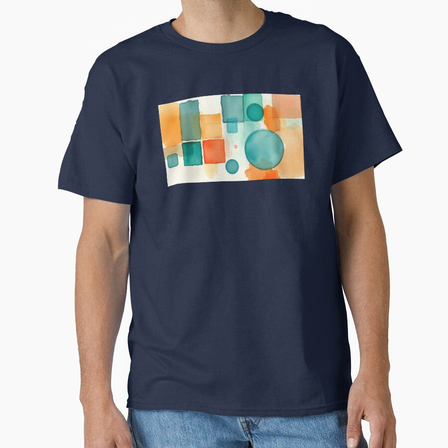 Teal And Orange Abstract Geometric Design by ChrisButler