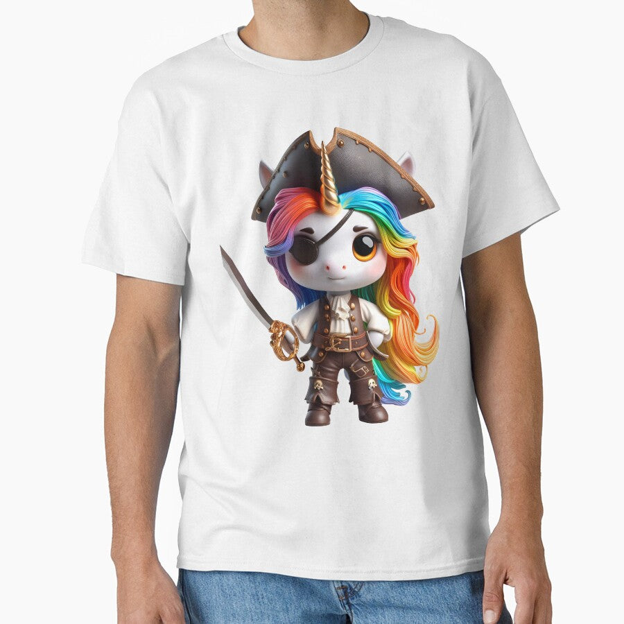 Cute Rainbow Unicorn Pirate with Sword by Nathalymx
