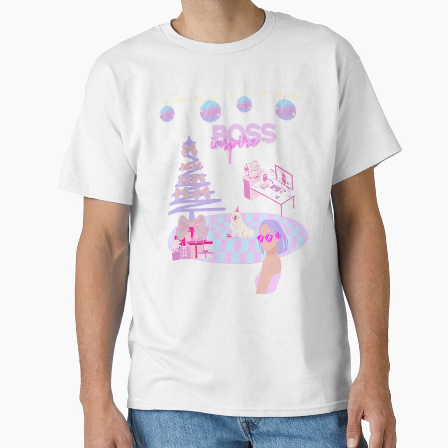 inspire BOSS purple hair lady Christmas wear Sweatshirt by joyfulartful