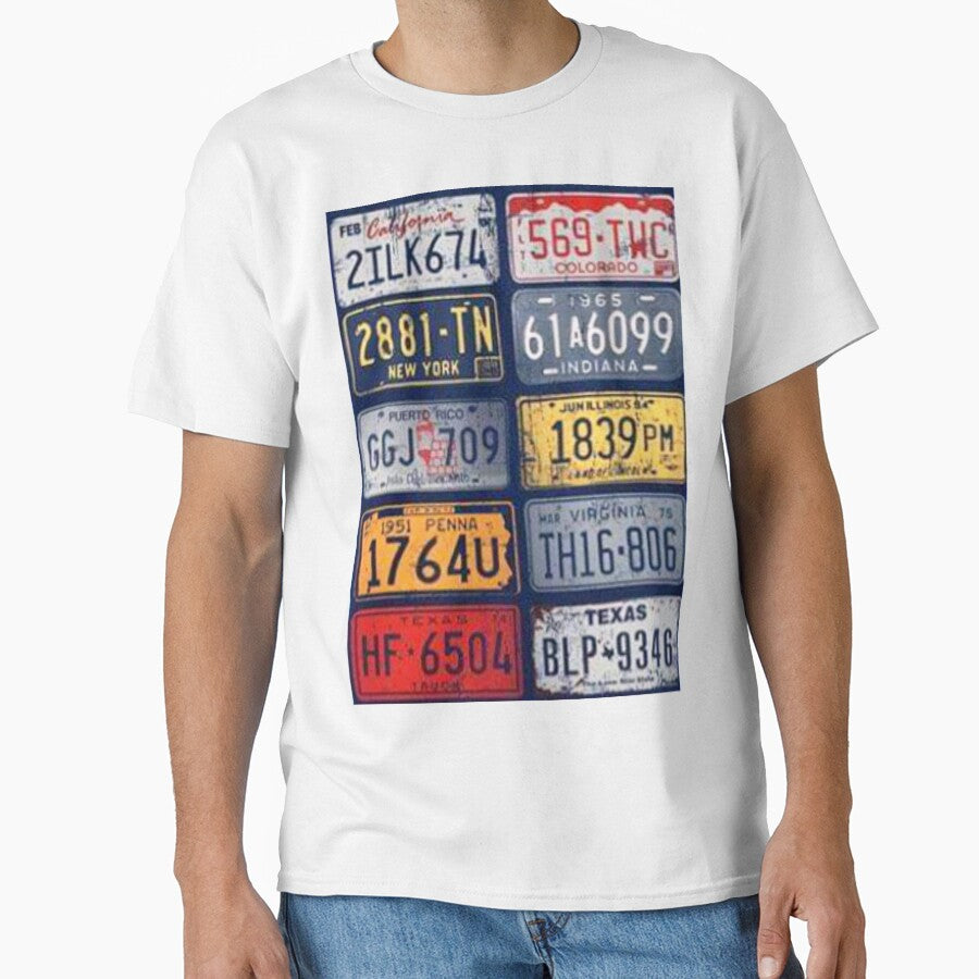 Registration number plate style T-shirt by storeInsight