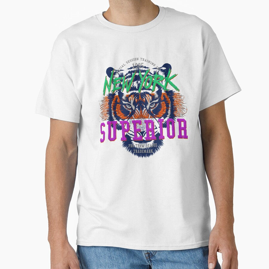 tiger new york superior - embroidery iron patch textured graphic artwork by hayrpictures