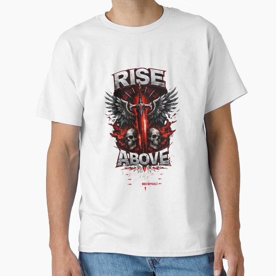 Rise Above Sword Streetwear Graphic Design by GOUR FASHION