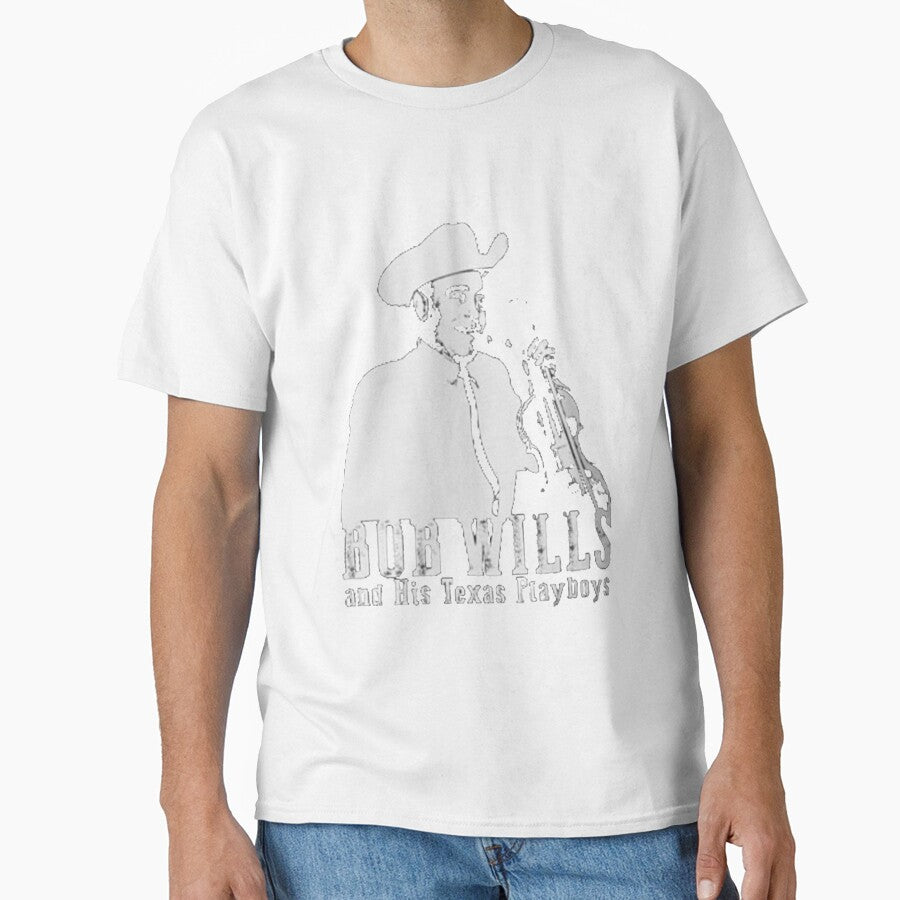Bob Wills - The White Stencil Slim Fit by VenusTeeShirt