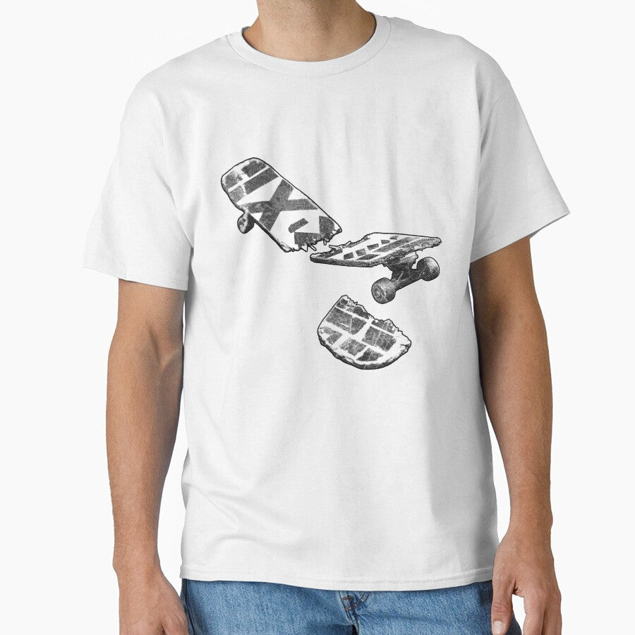 Snapped Skateboard Broken Deck  Black and White by Ghoul Enterprises