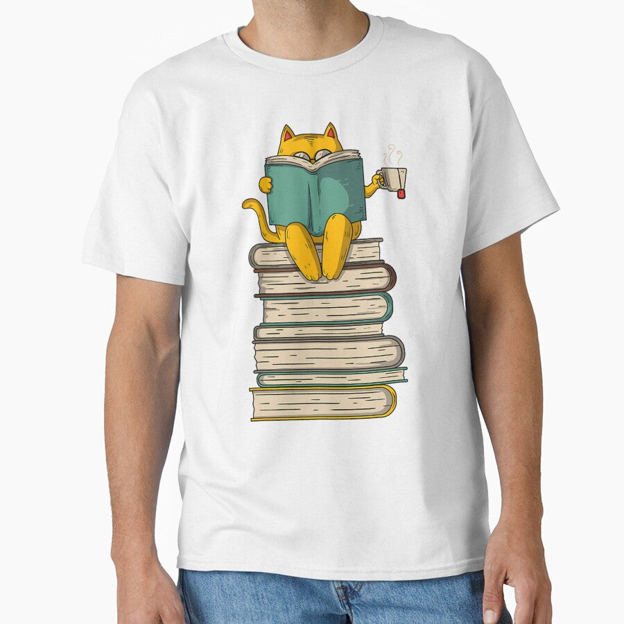 Reading Cat - Funny Book &amp; Tea Lover 	 Short Sleeve by sofekmiselc