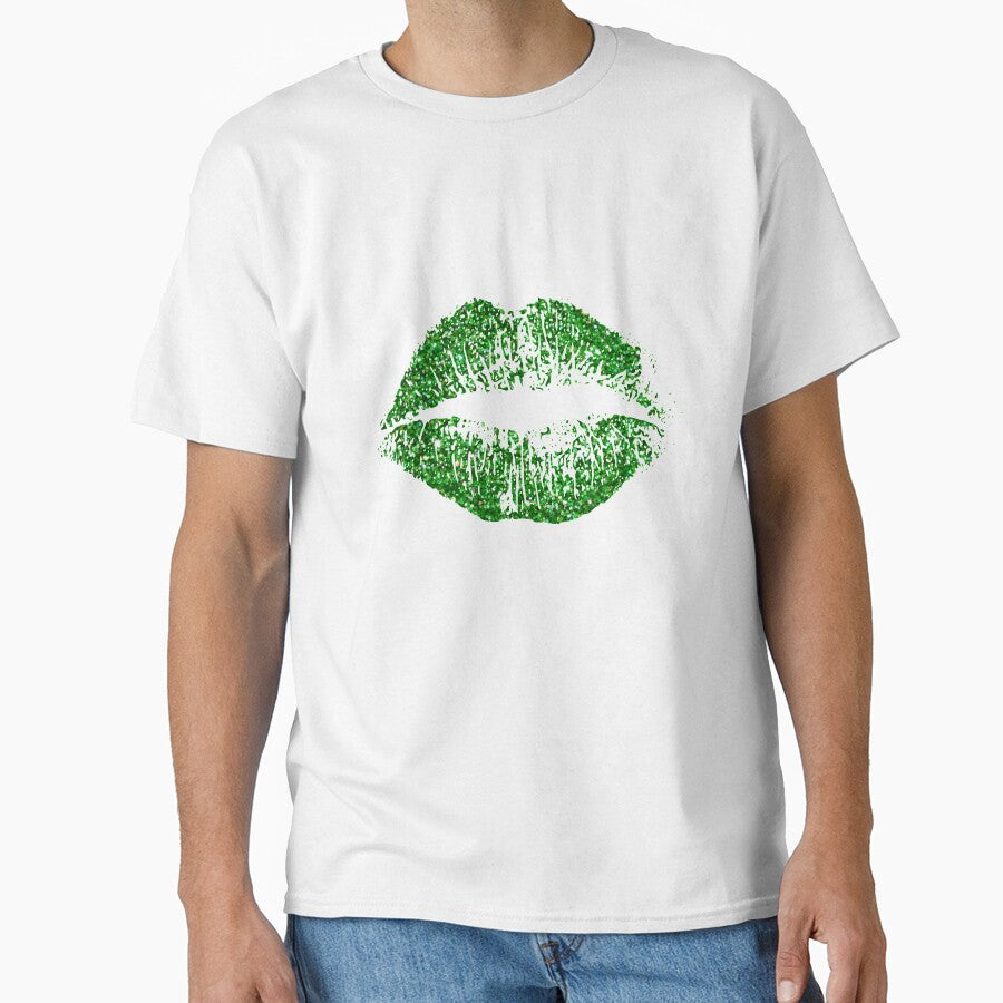 Stylish Green Glitter Lips by NirVenaArt