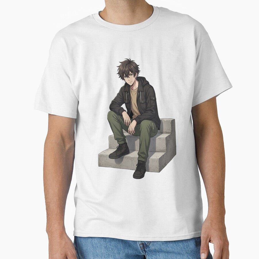 KAIRO Sitting Anime Streetwear Character – Urban Chill Style by Brightstudio00