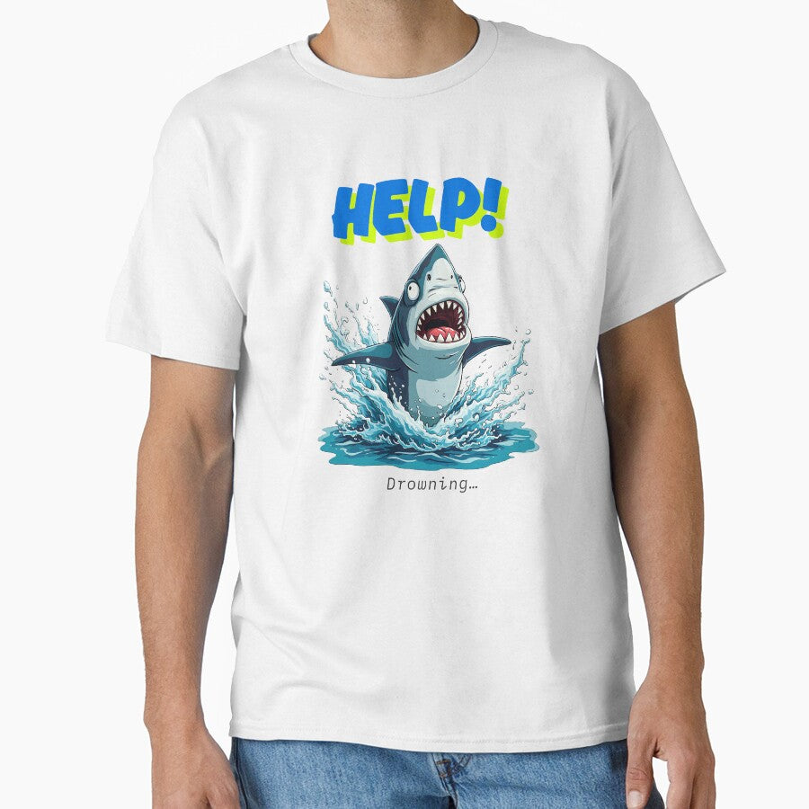 drowning shark by Inklivion