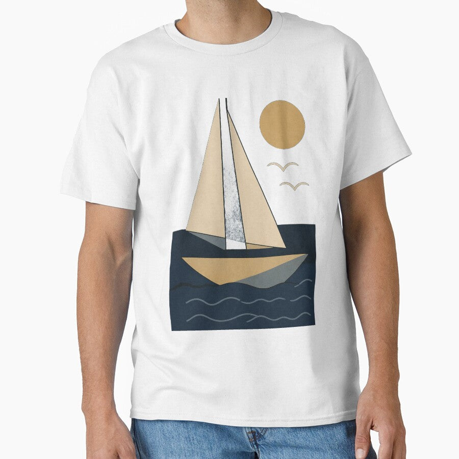 Sail Away Minimal – Modern Nautical Geometric Art by MWSailingClub