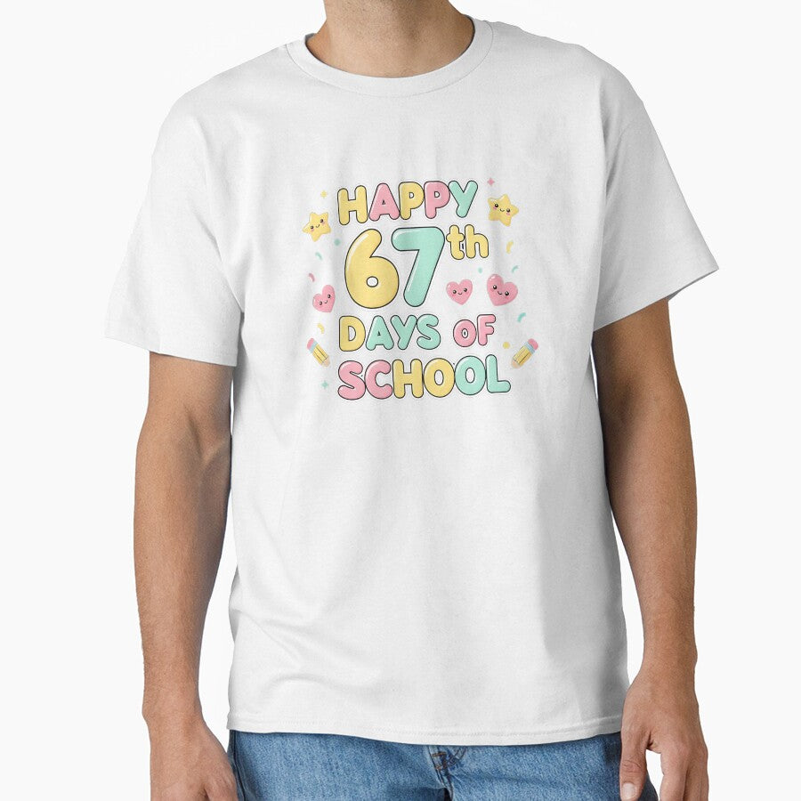 Happy 67Th Day Of School Funny Meme 67 Kids Boys Teacher by facegm