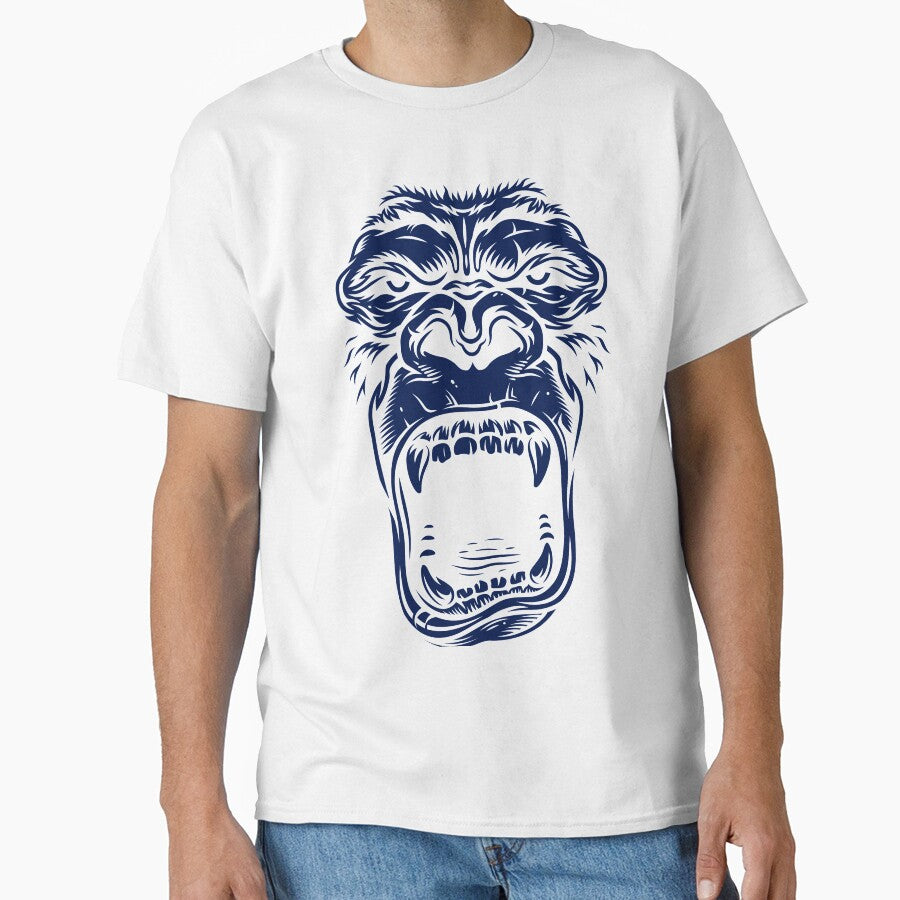 Face of gorilla on blue by PherppaXz
