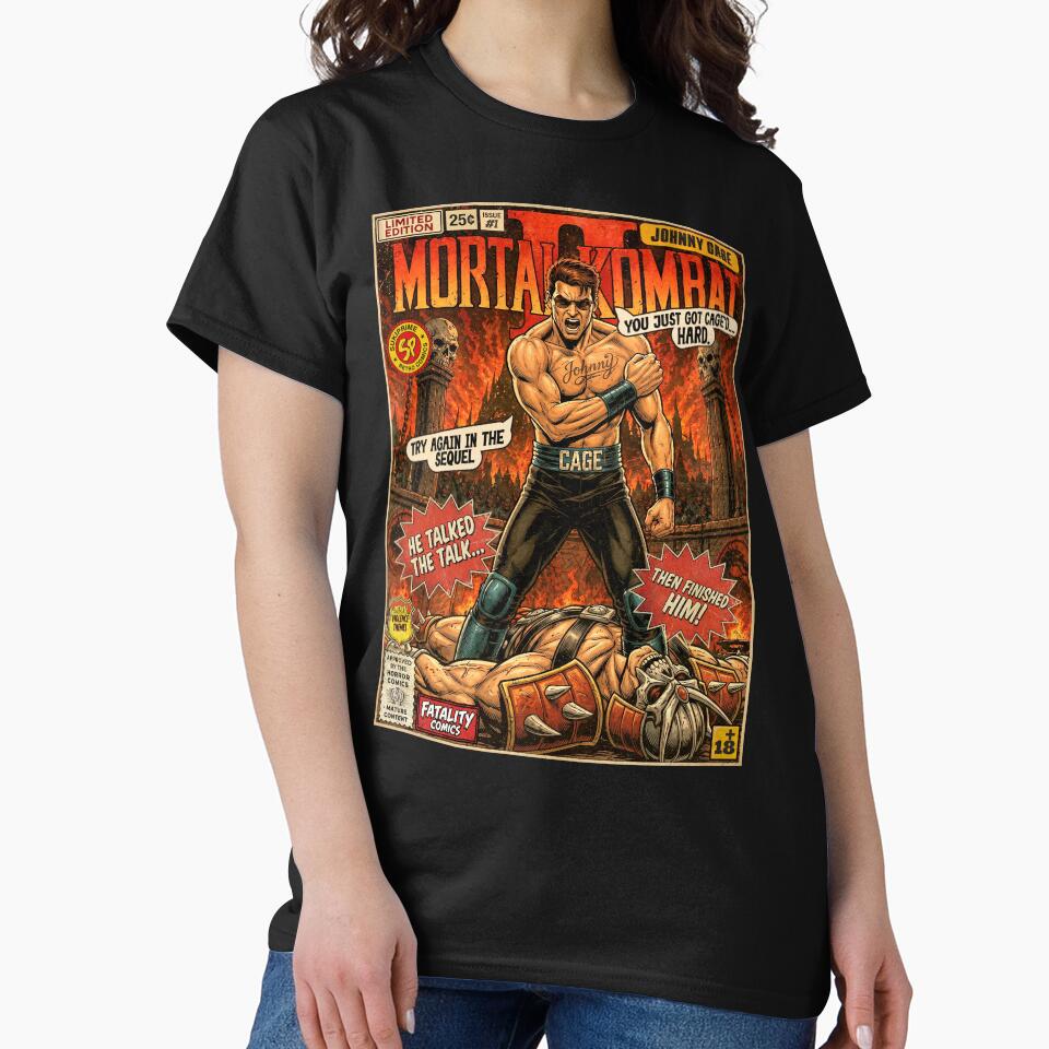 Mortal Kombat 2 Johnny Cage Vintage Retro Comic Cover Art by Back2Collage