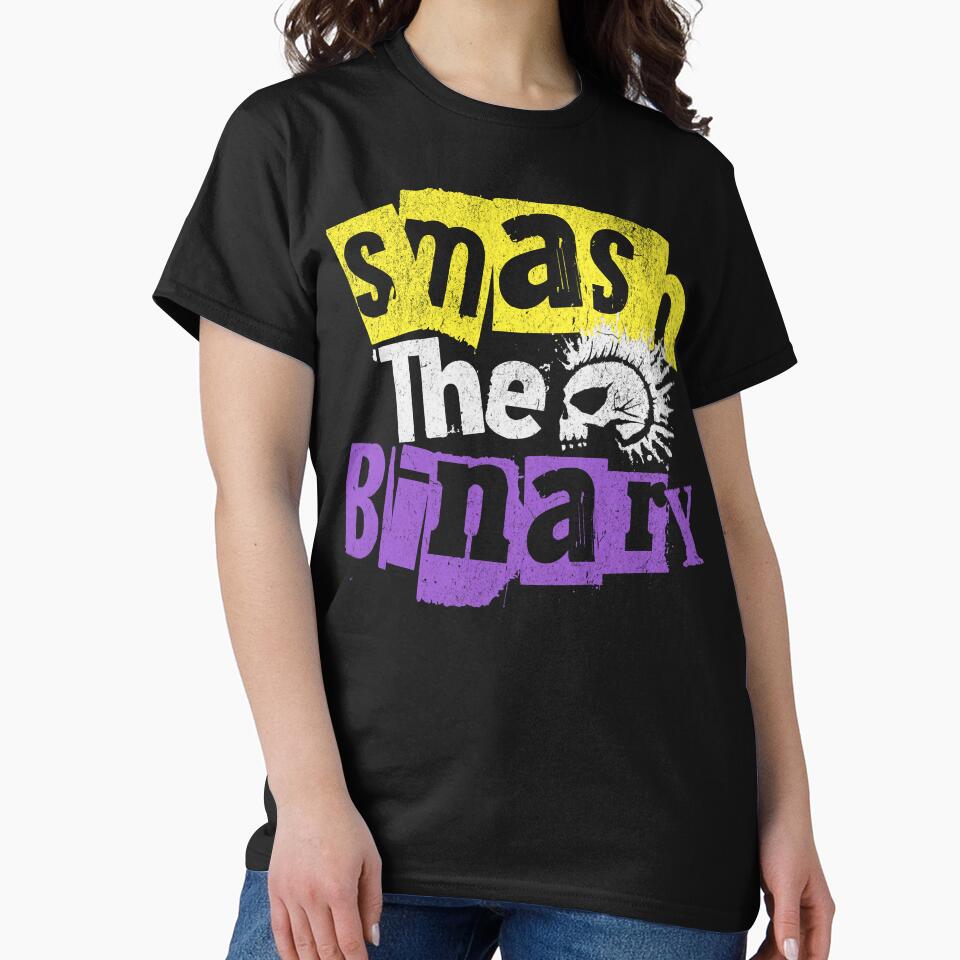 Smash The Binary Nonbinary Gender Queer Punk by ontrendshirts
