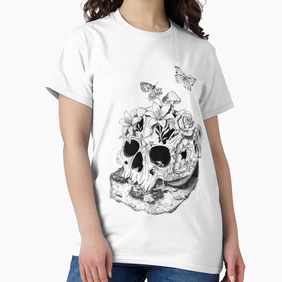 Rot to Bloom – Floral Skull with Butterflies by The Bad Karma Conncection