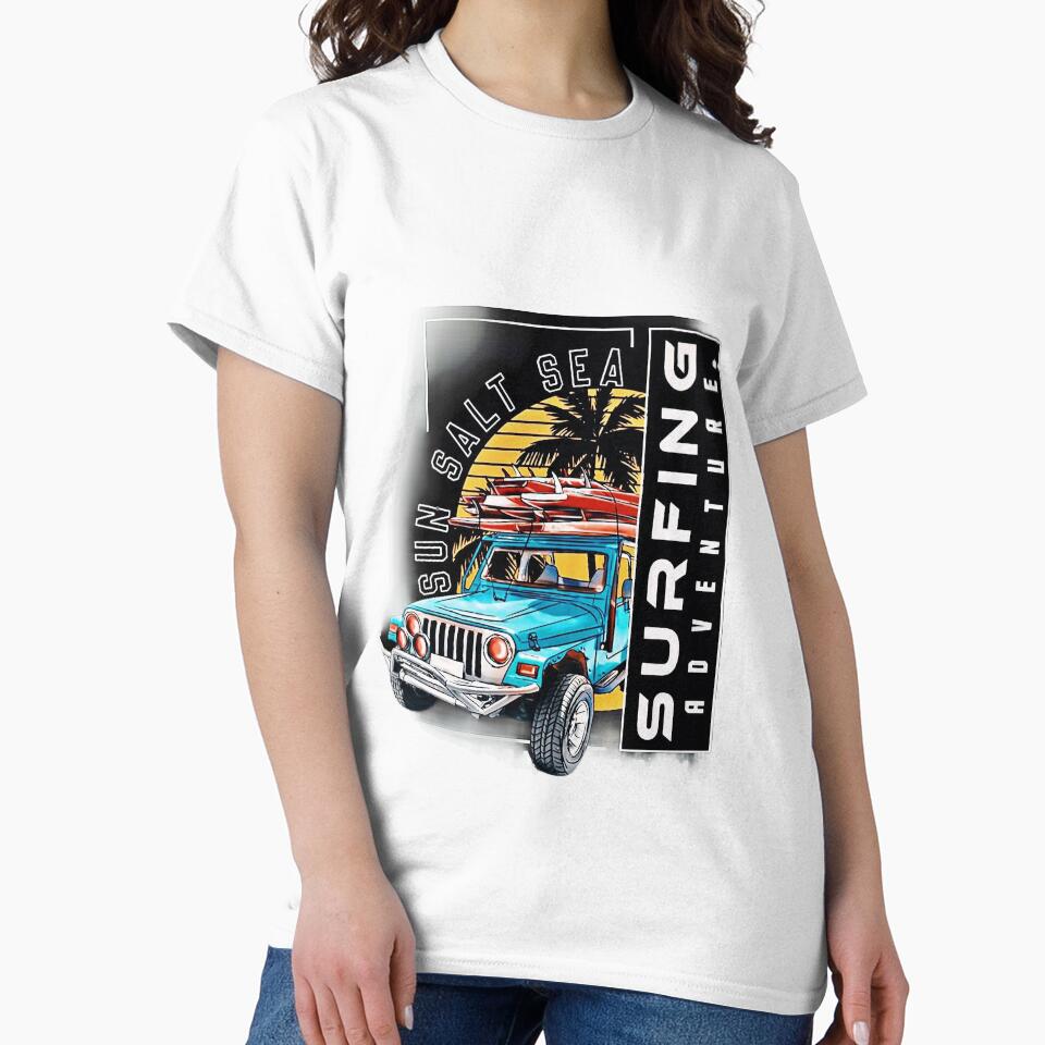 Surfing Adventure Graphic Printed T-Shirt by KARSCORP