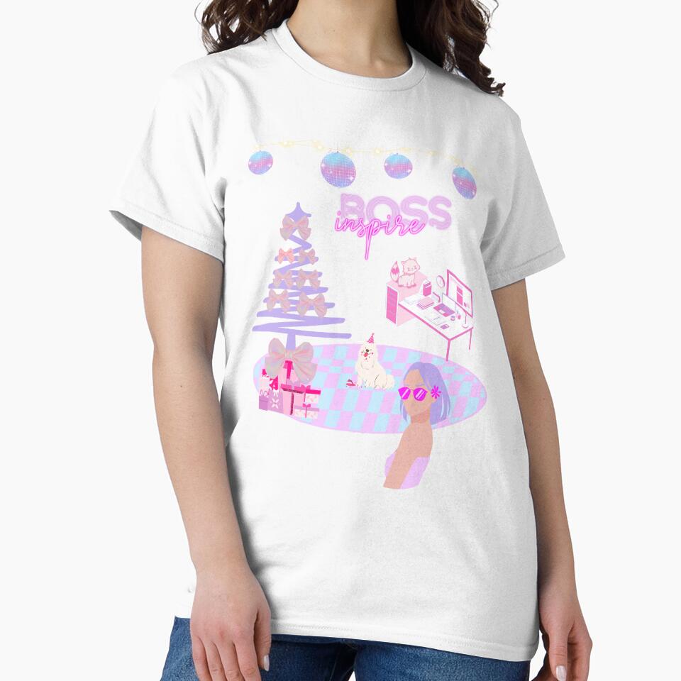 inspire BOSS purple hair lady Christmas wear Sweatshirt by joyfulartful