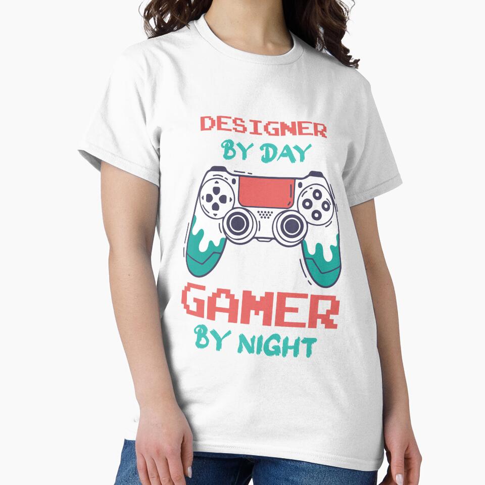 Designer By Day Gamer By Night - Funny Designer quote gift idea For Men and Women by Mmmm3344