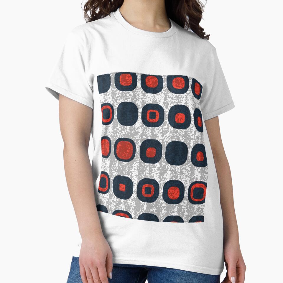 Bauhaus Inspired Mod Pattern in Red and Blue by LisWilliams
