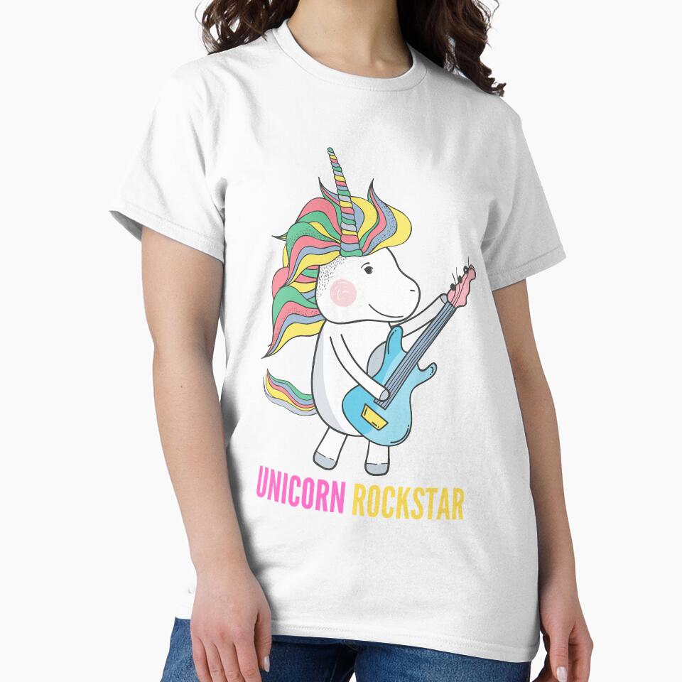 funny-unicorn-Rockstar-music-guitar-Long-Sleeve by EricLitt