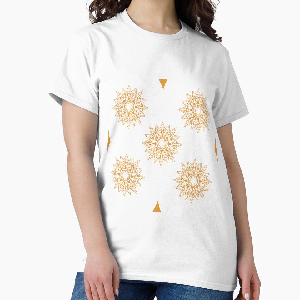 Flower patterns gold on black by Chaoticzarts