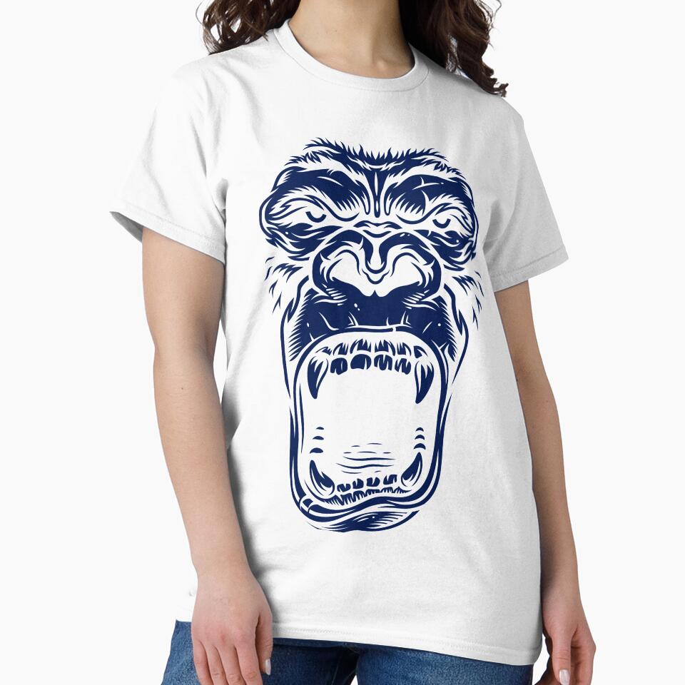 Face of gorilla on blue by PherppaXz