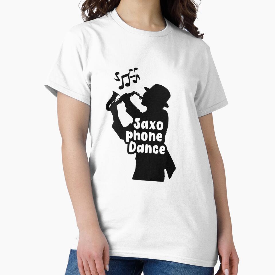 Funny Illustration Saxophone And Dance by Stickers  Designer