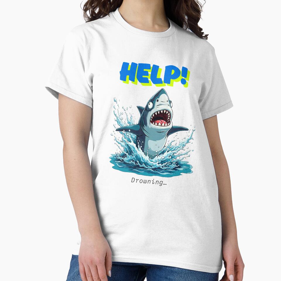 drowning shark by Inklivion