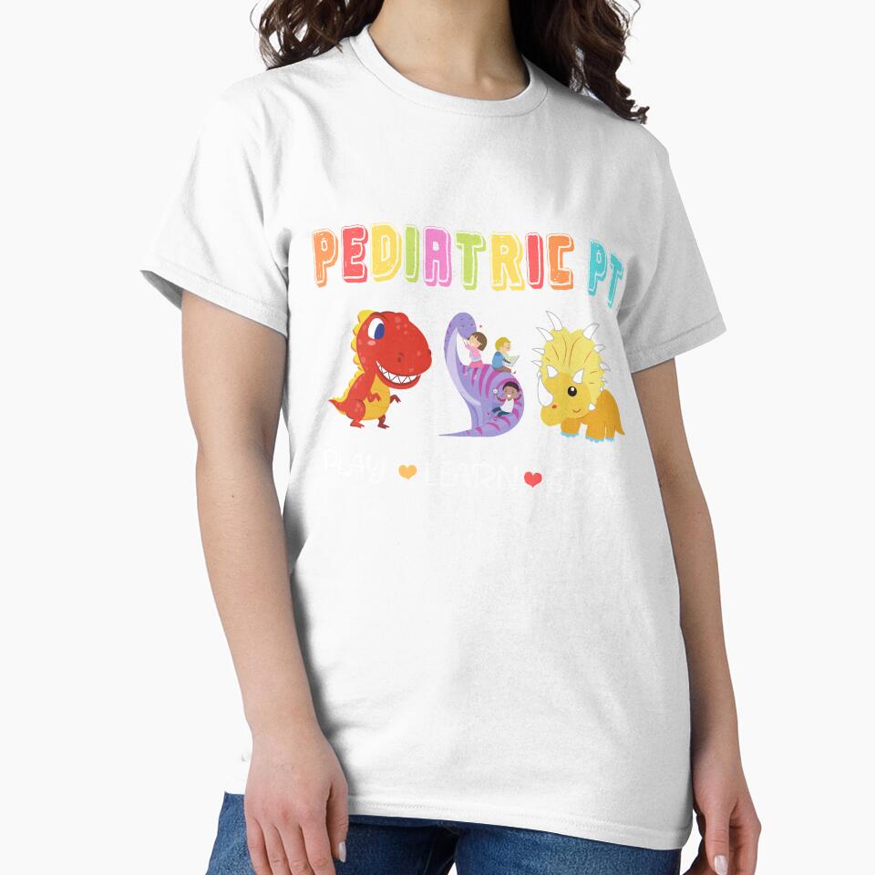 Rainbow Pediatric PT Shirt, Kids Dinosaur Physical Therapist by armstrongartist