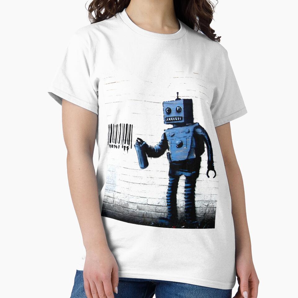 GRAFFITI ROBOT BARCODE BANKSY by T-paw