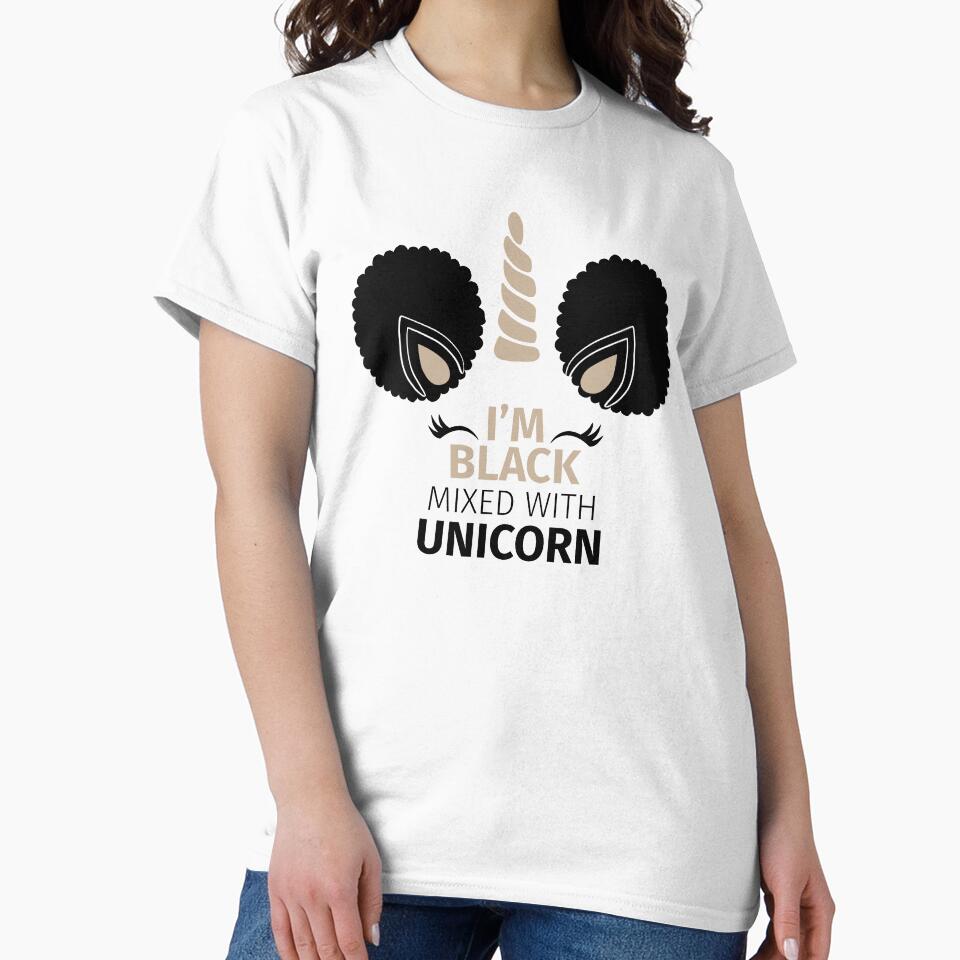 Afro Puffs Magic Unicorn - I'm Black Mixed with Unicorn by LittleBlkTees
