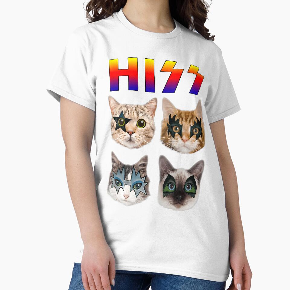 Hiss Funny Cats Kittens Rock Rockin Short Sleeve 	 	 Tee Pun by zxmxrtqyilu70